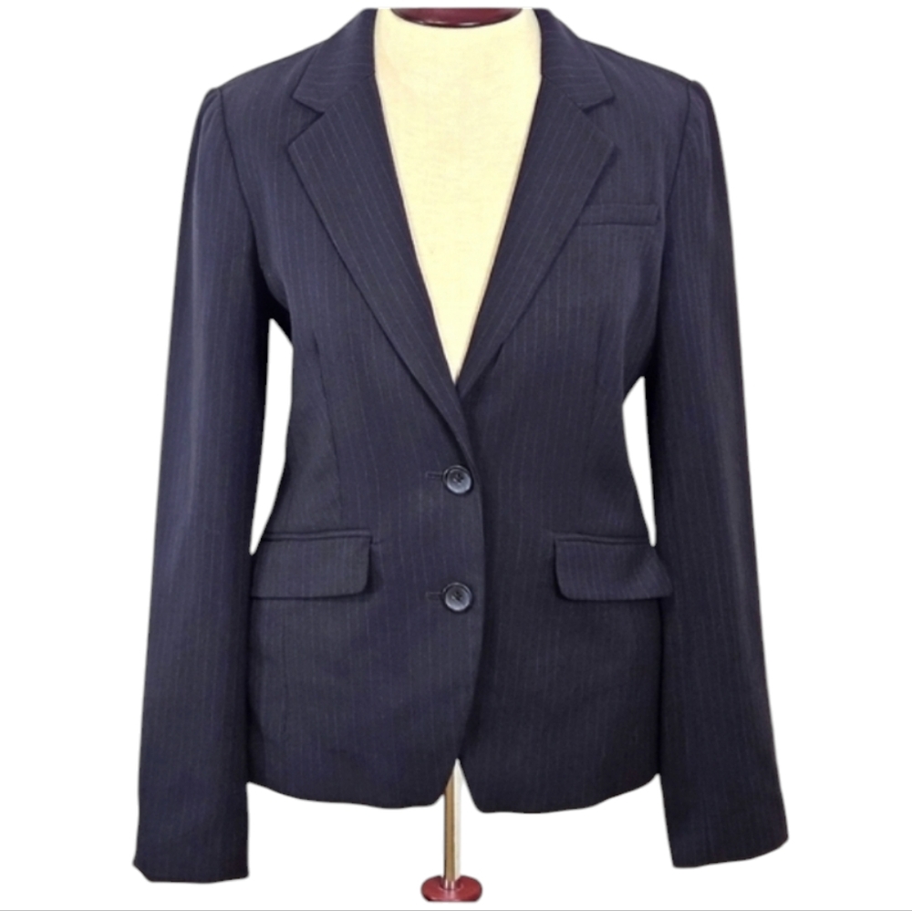 Banana Republic Classic Pinstripe Blazer in Navy Blue Size 6